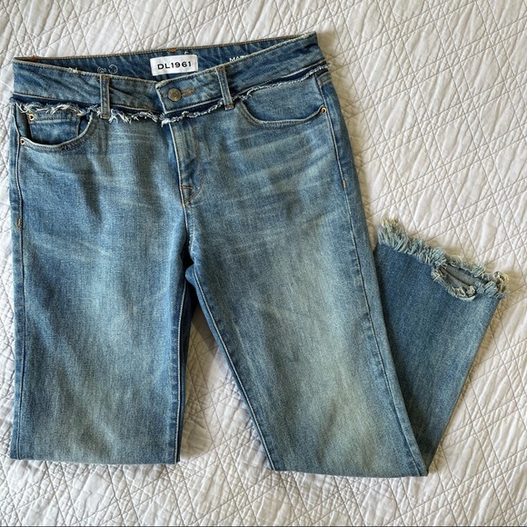 DL1961 Mara Instasculpt Straight Leg Ankle Jeans Gravity Raw Hem Waist 28 - Picture 4 of 9